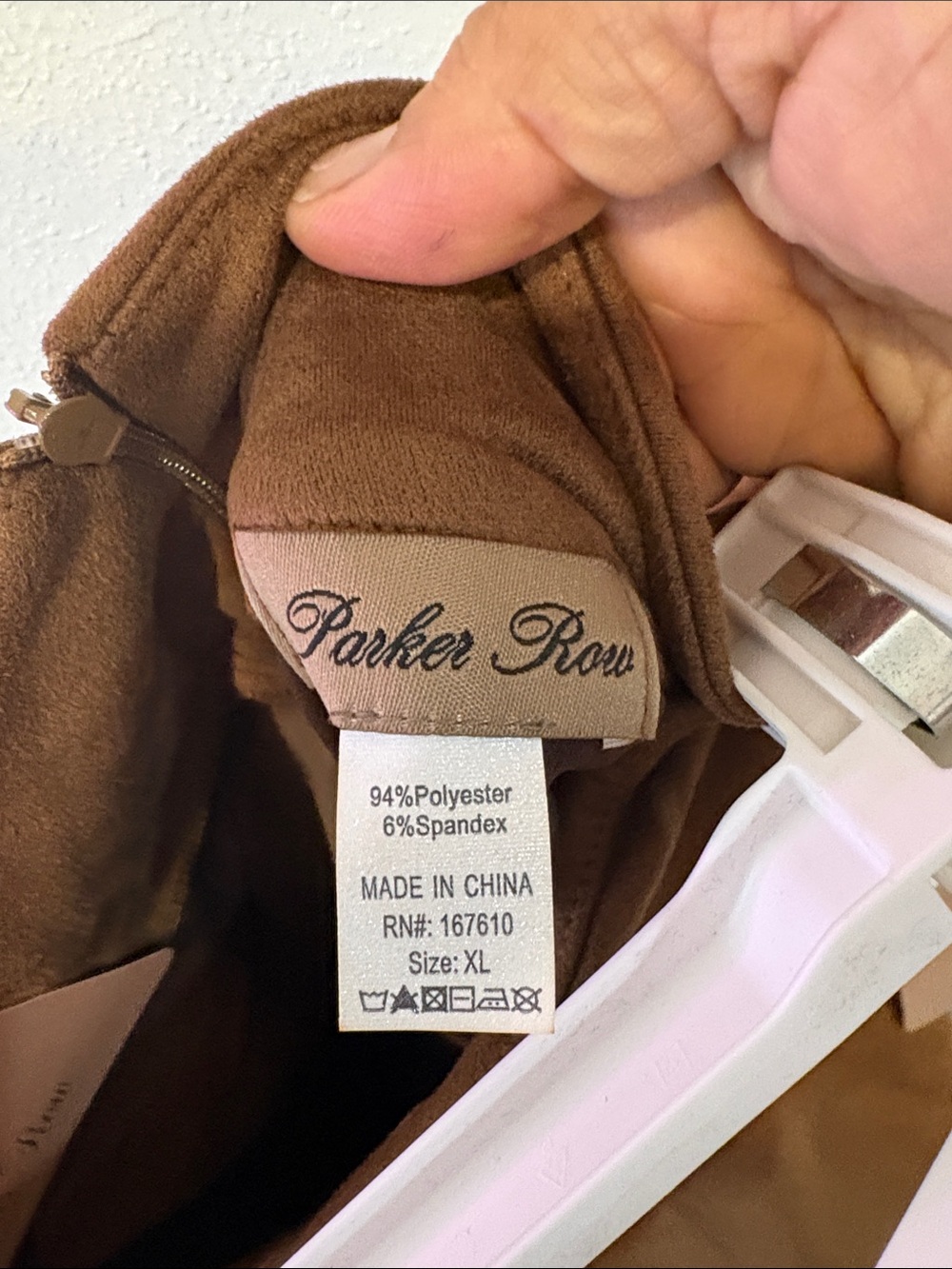 Parker Chocolate Brown Faux-Suede Belted Pencil Skirt - Picture 5 of 5
